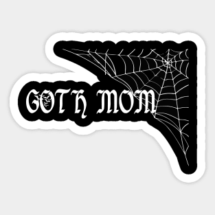 Goth Mom Funny Cobweb Bats Halloween Mothers Day Gift Sticker